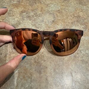 Blenders Sunglasses. Tortoise Shell Sunglasses with Rose Gold Lenses.